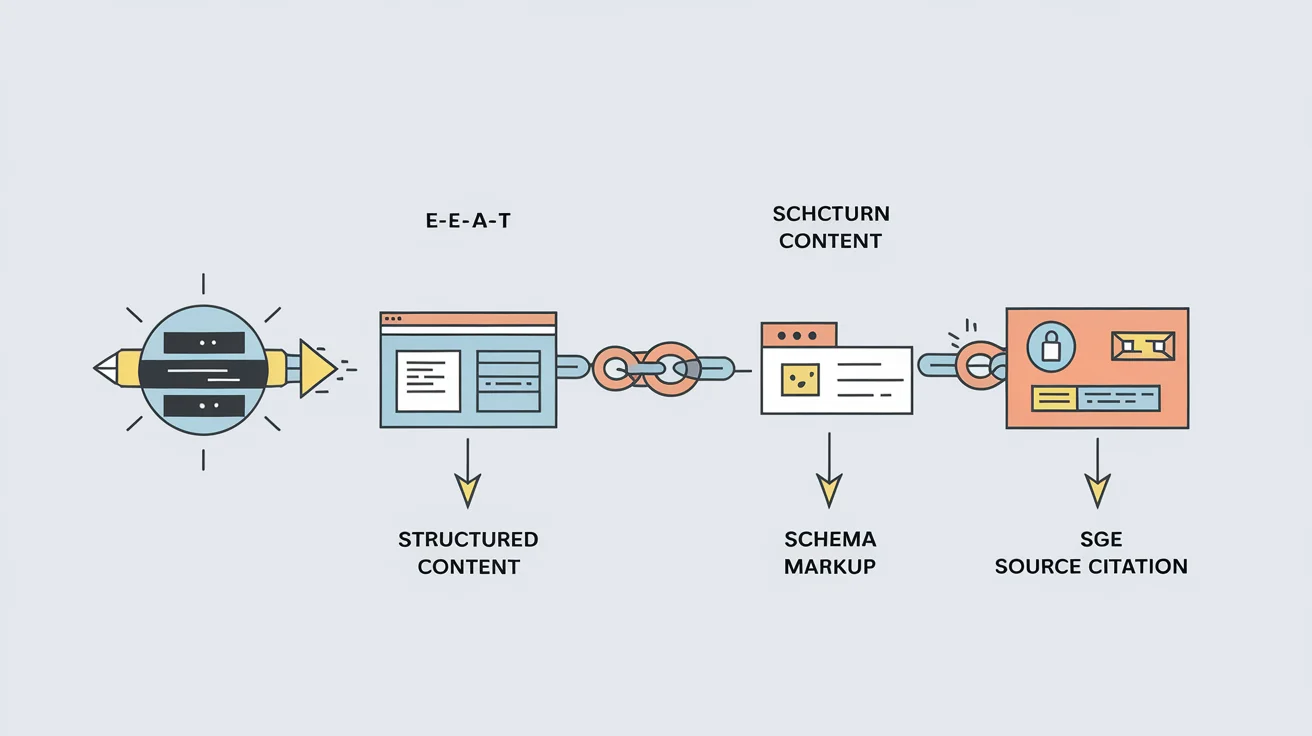 AI 검색 SGE 출처 선택 콘텐츠 구조 다이어그램